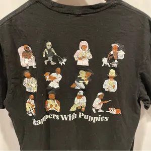 Dog Limited Rappers with Puppies black short sleeve t-shirt cotton trivia fun thumbnail 6