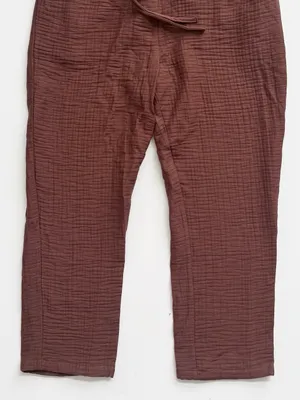 Zara Gauze Textured Brown Slouchy Pants Size Large thumbnail 3