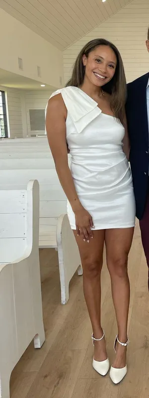Bow shoulder dress White Size M thumbnail 1
