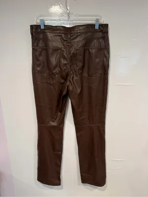 Gap Brown Faux‎ Leather Straight Leg Pants thumbnail 3