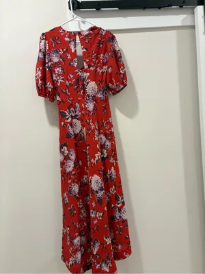 NWT Maeve by Anthropologie Red Floral Dress Size 2 thumbnail 8