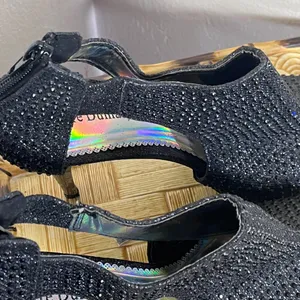 Pierre Dumas Black Crystal Peep-Toe Heels thumbnail 8