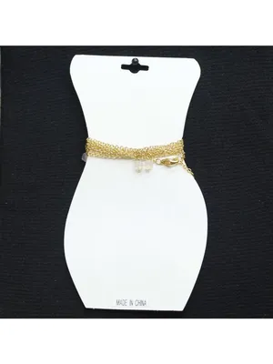 NWT Gigi Adjustable Bead Belly Chain Gold / Off White thumbnail 2