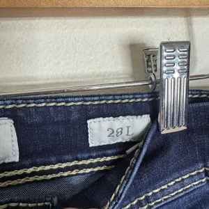 BKE Denim Stella Jeans Womens 28L Dark Wash Blue Bootcut Stretch Contrast Stitch thumbnail 6