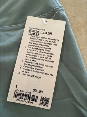 Lululemon Wunder Train High Rise 25” Misty Glade Size 8 NWT thumbnail 4