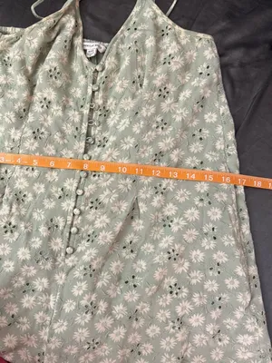 American eagle AE Light green mint Floral Eyelet Romper NWOT size small thumbnail 13