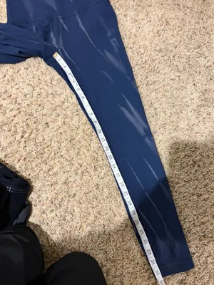 Lululemon Wunder Train High Rise Tight 25" in Sun Bleached Wash True Navy thumbnail 14
