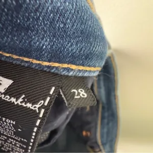 7 For All Mankind High Waist Slim Kick Jeans Dark Blue Wash Flare Jean denim EUC thumbnail 13