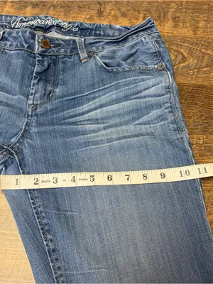 Vintage Y2K American Eagle True Boot Jeans Low Rise Womens 8 Blue Denim Distress thumbnail 7