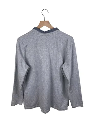 L.L. Bean Women's Soft Cotton Rugby Shirt Size XL Heather Grey Chambray Preppy thumbnail 2