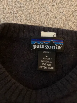 Patagonia Black/ Grey Ribbed Crewneck Sweater thumbnail 5