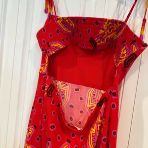 House Of Harlow Pink Banana Print Beaded Spaghetti Strap‎ Midi Dress Size Medium thumbnail 6
