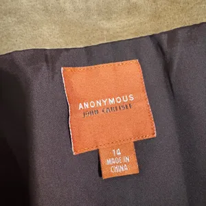 Anonymous John Carlisle Tan Suede Leather A-Line Midi Skirt Size 14‎ Camel Brown thumbnail 14