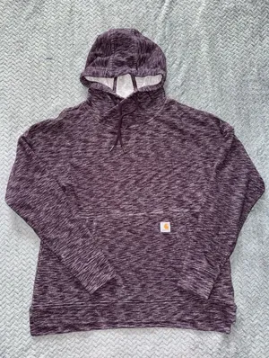 Carhartt Womens Hooded Newberry Maroon Pullover‎ Sweatshirt Relaxed Size Medium thumbnail 1