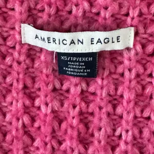 American Eagle AEO Pink V Neck Sweater Waffle Weave XS Boxy Oversized thumbnail 4