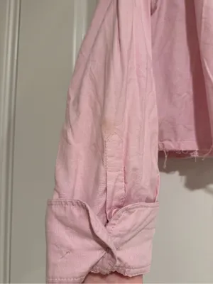 Zara Pink Cropped Button Down Shirt XS thumbnail 3