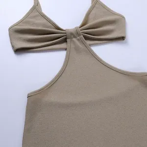 Boutique NEW Tan Knit Cutout Backless Bodycon Maxi Dress thumbnail 6