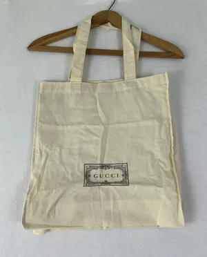Gucci Tote Bag Unisex OS Cream Cotton Logo Shopper Dust Bag thumbnail 1