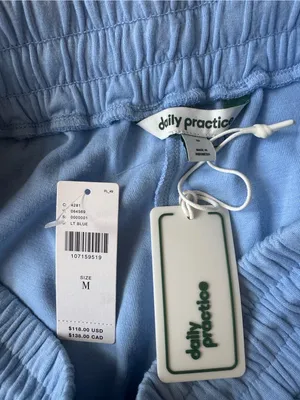 NWT Anthropologie Daily Practice Blue Joggers Oversized Relaxed Fit Comfy Lounge thumbnail 6
