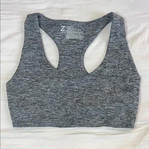 Z By Zella‎ Gray Seamless Sports Bra with Racerback Support thumbnail 3