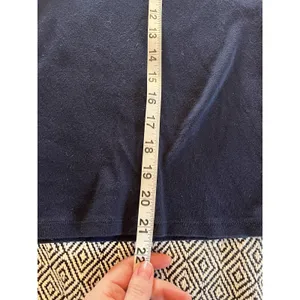 Lauren Ralph Lauren Shirt Womens Small Blue Elbow Sleeve Pullover V Neck Cotton thumbnail 6
