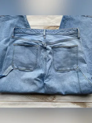 Universal Thread highest rise wide leg denim cropped carpenter jeans light wash thumbnail 5