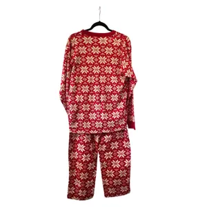 Hanna Andersson Red White Snowflake Organic Cotton Pajama Set XL Top L Pants thumbnail 4