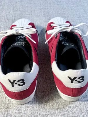 💥Adidas Y-3 Yohji Yamamoto Super Knot Chili Pepper Red Suede Sneakers W 6.5🧡 thumbnail 8