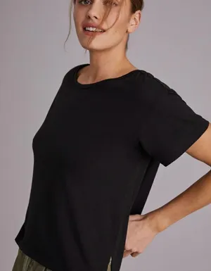 Anthropologie Daily Practice Draped Cut Out Top Sz XS Black thumbnail 1