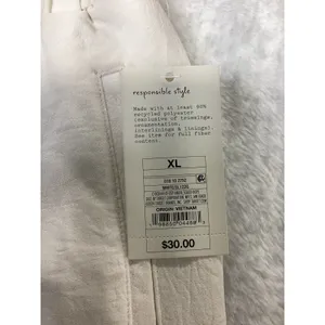 A New Day Womens XL High-Rise Pleated Tapered Ankle Pants Cream‎ White 018102752 thumbnail 3