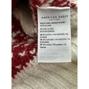 American Eagle Holiday Sweater Women’s Size Medium Mock Neck Cable Knit thumbnail 3