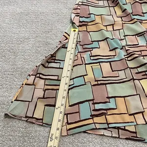 12th Tribe Geometric Block Print Maxi Dress in Beige, Mint & Terracotta Size L thumbnail 15