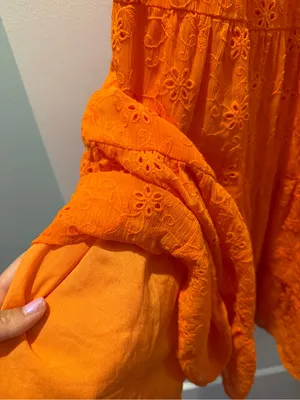 Showpo maxi orange Lace Dress with Puff Sleeves thumbnail 7