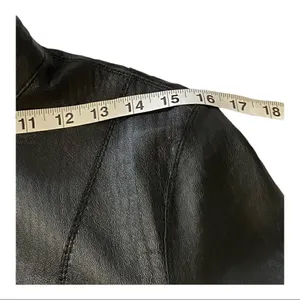 Reversible Faux Black Leather Moto & Animal Print Lightweight Jacket thumbnail 3