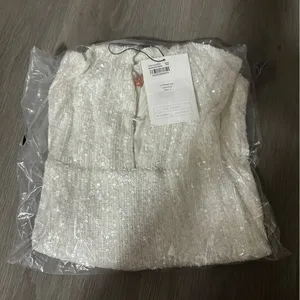 Revolve Nookie Supreme White Sequin Strappy NYE Mini Dress‎ Size S NEW thumbnail 4