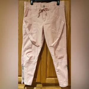 Current/Elliott The Beverly Cropped Tapered Zippered Pants Crystal Pink Size 24‎ thumbnail 8