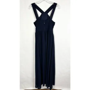 Lulus‎ Small Dress Navy Blue Maxi Floor Length Sleeveless Chiffon Zip Lined 184 thumbnail 2