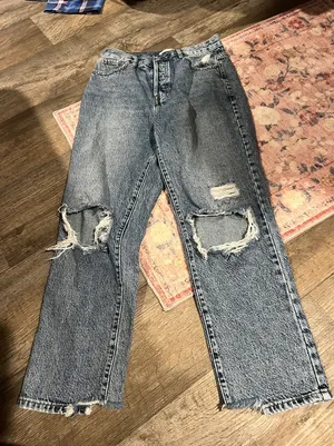 Pacsun high rise straight Distressed Blue Jeans‎ size 27 thumbnail 1