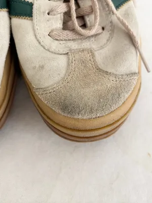 Adidas Originals Gazelle Bold Sneakers in Beige And Green thumbnail 6