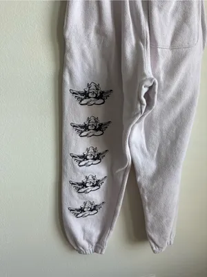 Boys Lie Room to Grow Terry Cloth Sweatpants White Rhinestone Graphic Joggers XS thumbnail 8