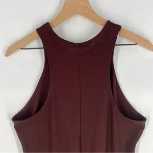 A New Day Stretch‎ Ribbed Jersey Knit Sleeveless Brown Burgundy Tank Top Size L thumbnail 7
