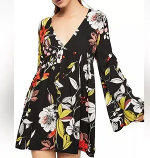 FREE PEOPLE Bella Floral Print Tunic/Dress thumbnail 1
