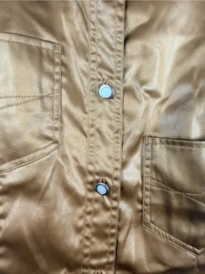 Y2k Jou Jou skins bronze button down asymmetrical pocket top western top size M thumbnail 4