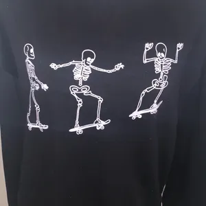 Shein Black Skeleton Graphic Woman’s pullover Sweater thumbnail 2