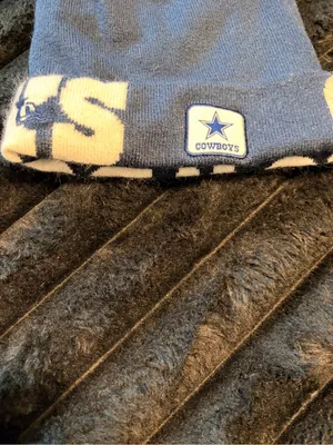 NFL Dallas Cowboys Blue and White Pom Beanie Hat thumbnail 3