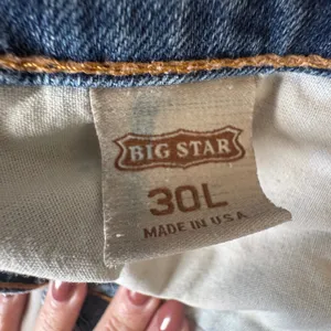 Big Star Casey Bootcut Jeans Medium Wash Distressed Denim Low‎ Rise Size 30L USA thumbnail 4