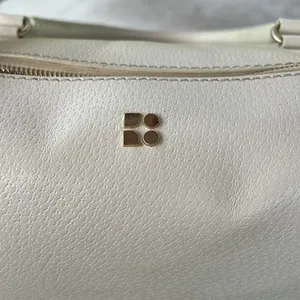 Vintage Y2K Kate Spade White Leather Barrel Satchel Handbag thumbnail 3