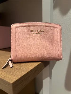Kate Spade New York Knott Pebbled Leather Small Compact Wallet in Mochi Pink thumbnail 2