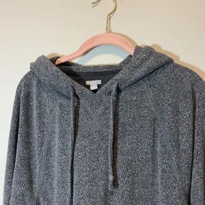 Aerie Women's Charcoal‎ Gray Boucle Fleece Pullover Hoodie Sweatshirt Large thumbnail 2