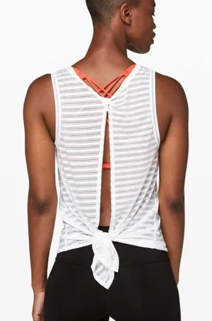 Lululemon Meet Halfway Tie‎ Tank *Striped in White Size S thumbnail 1